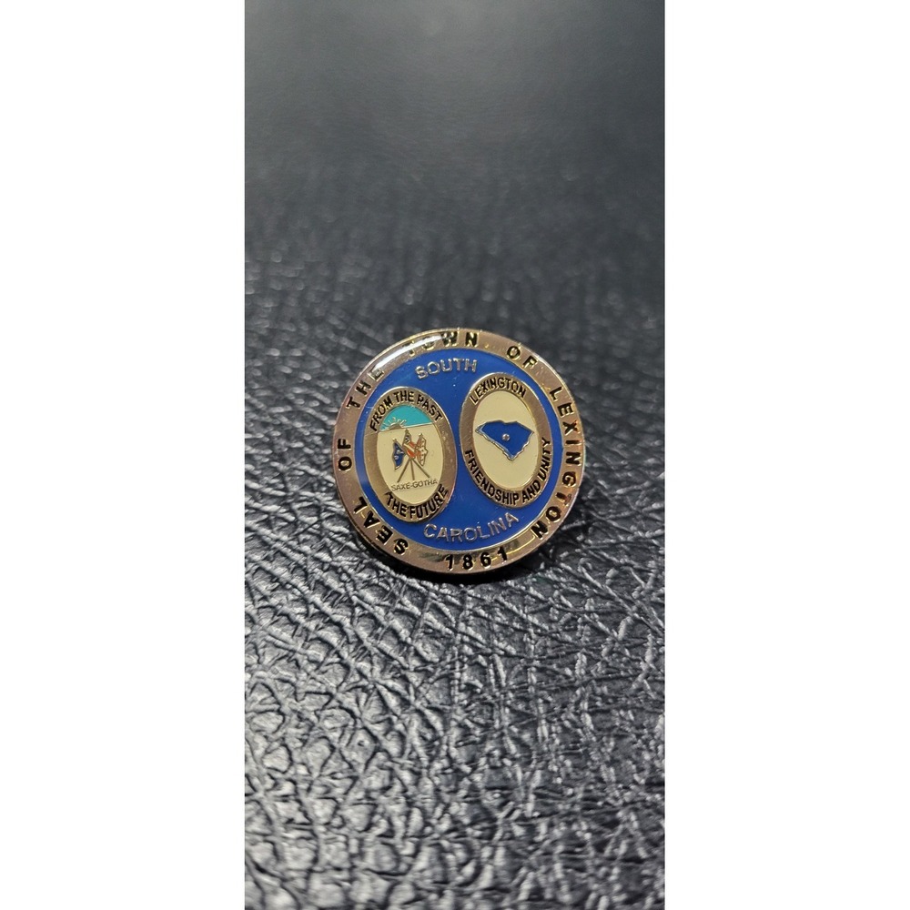 Lexington South Carolina Town Seal Established 1861 Pin Badge Rare Vintage